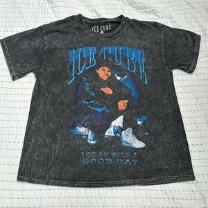 Ice Cube Black Mineral Wash T-Shirt Today Was A Good Day Rap Graphic Large